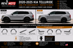 2020-2025 Kia Telluride Painted-to-Match Appearance Package Conversion (8-Piece OEM+ Lower Cladding Kit), Ready to Install