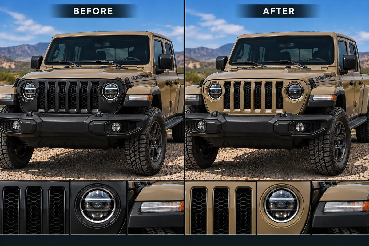 2020-2026 Jeep Gladiator JT Custom Paint-Matched Front Grille | Genuine OEM | Painted to Match, Ready to Install