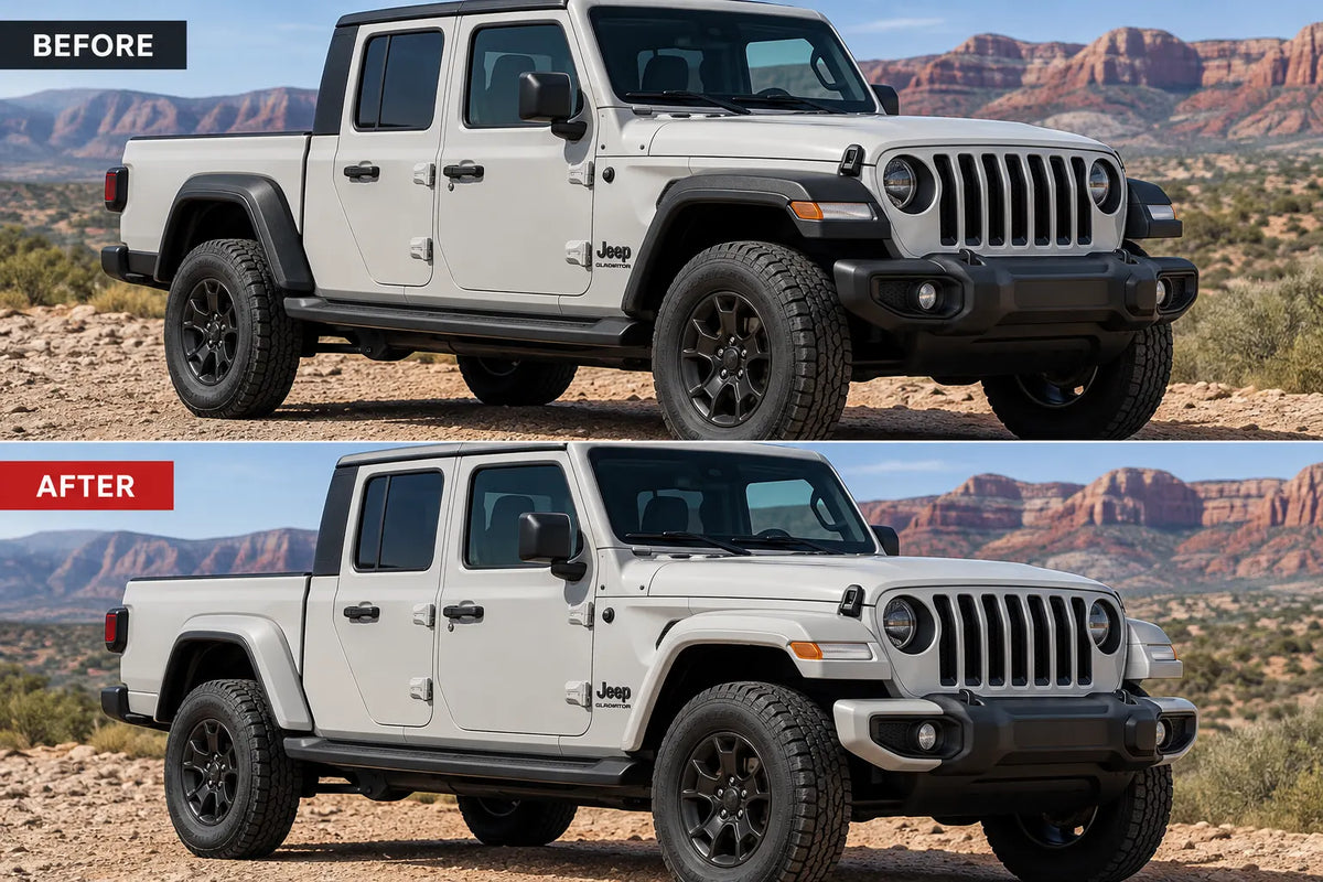 2020-2026 Jeep Gladiator Painted Fender Flare Conversion (OEM; Set of 4) | Painted to Match, Ready to Install