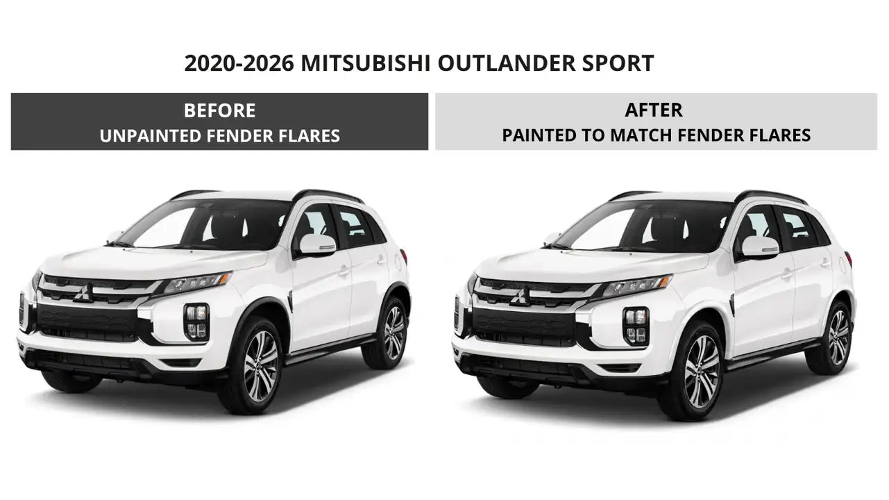 2020-2026 Mitsubishi Outlander Sport Painted Fender Flare Conversion Kit (OEM | Set of 4) | Textured Black to Painted-to-Match Upgrade