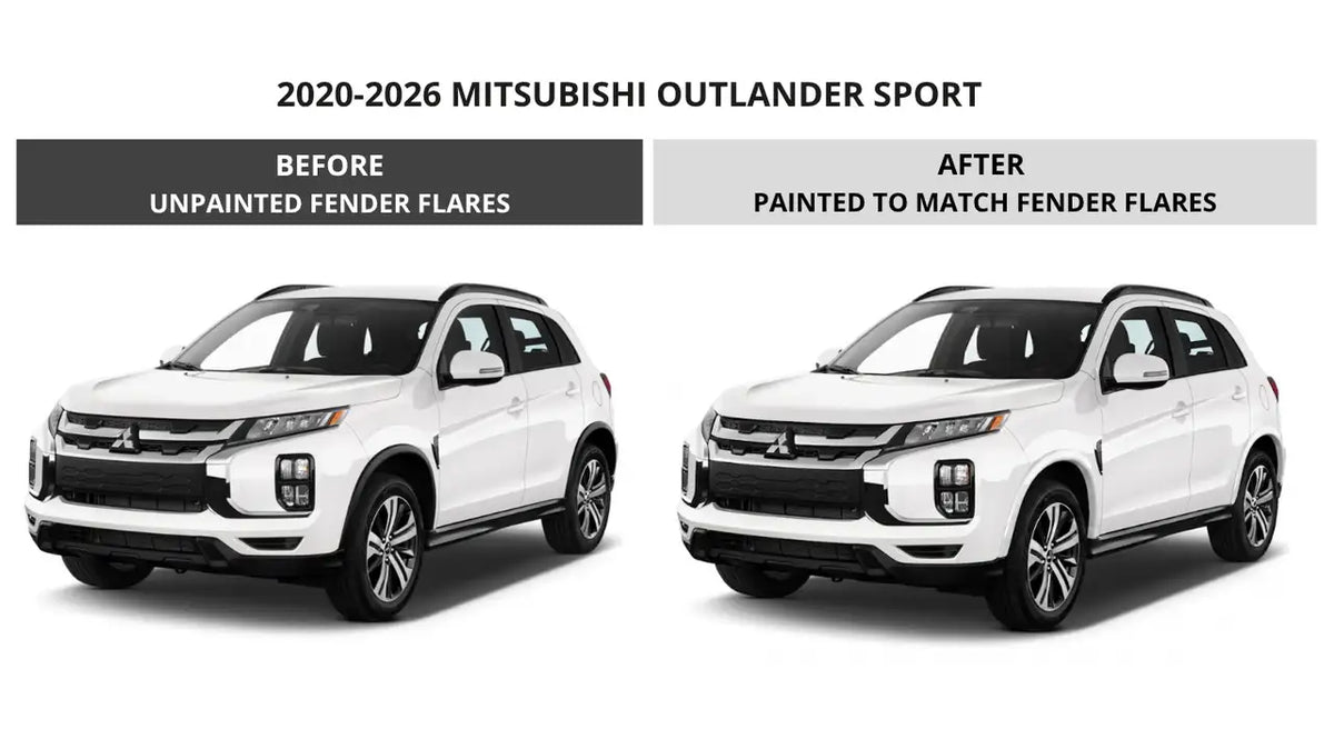 2020-2026 Mitsubishi Outlander Sport Painted Fender Flare Conversion Kit (OEM | Set of 4) | Textured Black to Painted-to-Match Upgrade