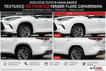 2020-2026 Toyota Highlander Textured to Painted Fender Flare Conversion (OEM; Set of 6) | Painted to Match, Ready to Install