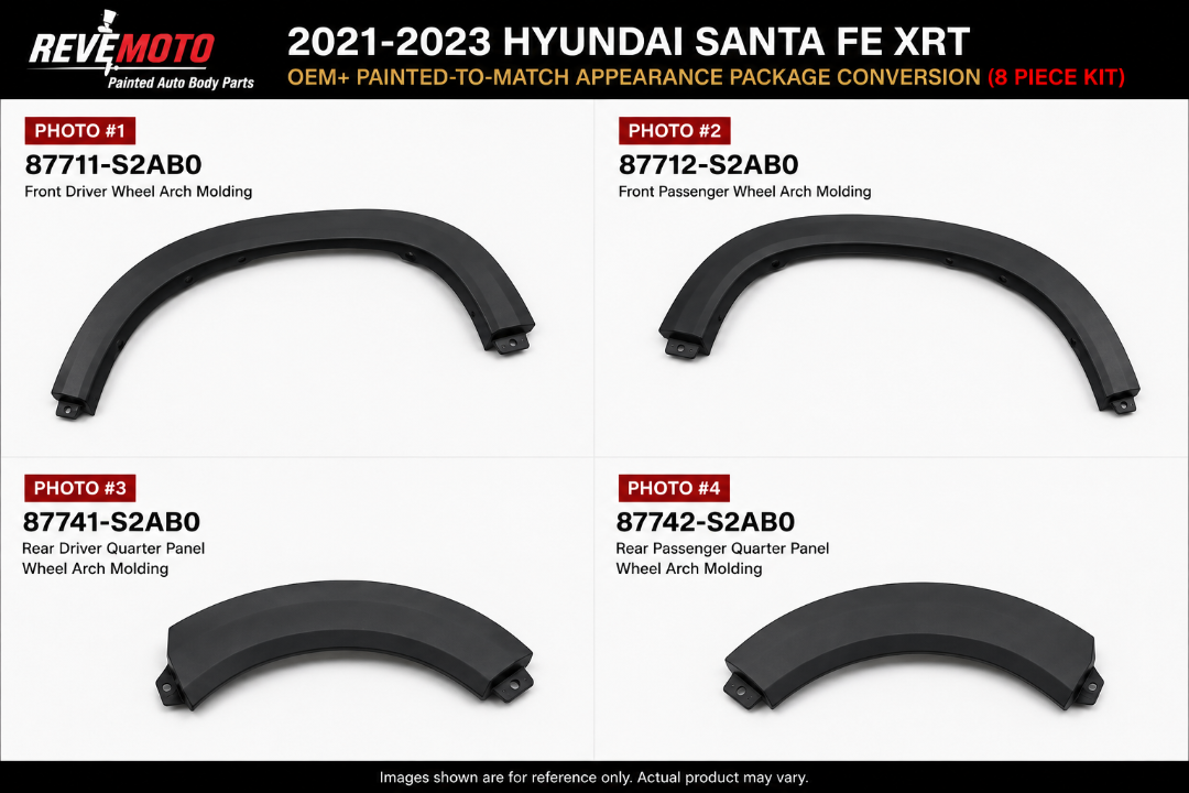 2021-2023 Hyundai Santa Fe XRT Painted-To-Match Appearance Package Conversion (OEM 8-Piece Kit) | Body Color Fender Flares & Door Garnishes