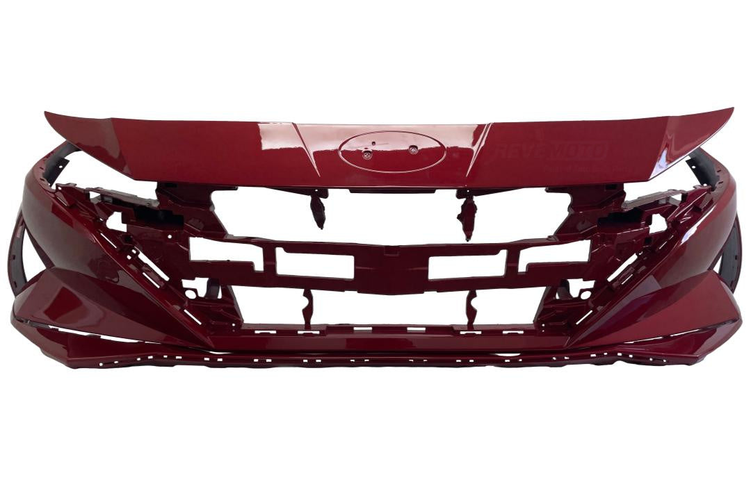 2021-2024 Hyundai Elantra Front Bumper Painted (Blue Hybrid, SE, SEL Models | Korea Built) Scarlet Red Pearl (PR2) 86511AA000_HY1000250 ReveMoto Painted Auto Parts Replacement