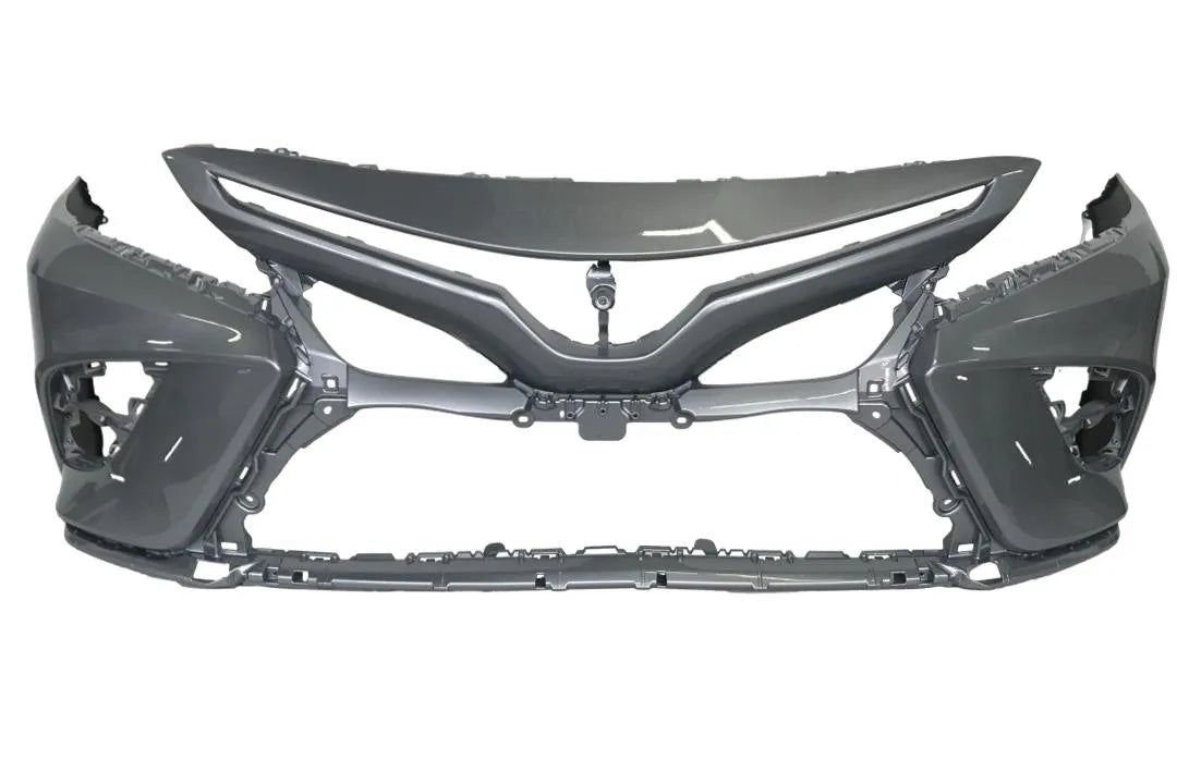 Painted Front Bumper for 2021-2024 Toyota Camry (SE/XSE | WITHOUT: Park Assist Sensor Holes) 
Celestial Silver Metallic (1J9) 521190X954 TO1000471 ReveMoto Painted Auto Body Parts Replacement 