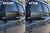 2021–2025 Ford Bronco Sport painted mirror cap conversion before and after, showing factory black MIC and painted-to-match OEM mirror caps