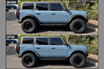 2021-2025 Ford Bronco Textured Black to Painted-to-Match Fender Flare Conversion (OEM | Set of 4) Before and After