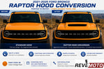 2021-2025 Ford Bronco to Bronco Raptor Hood Conversion (OEM Style) | with Factory Gloss Black Extractor