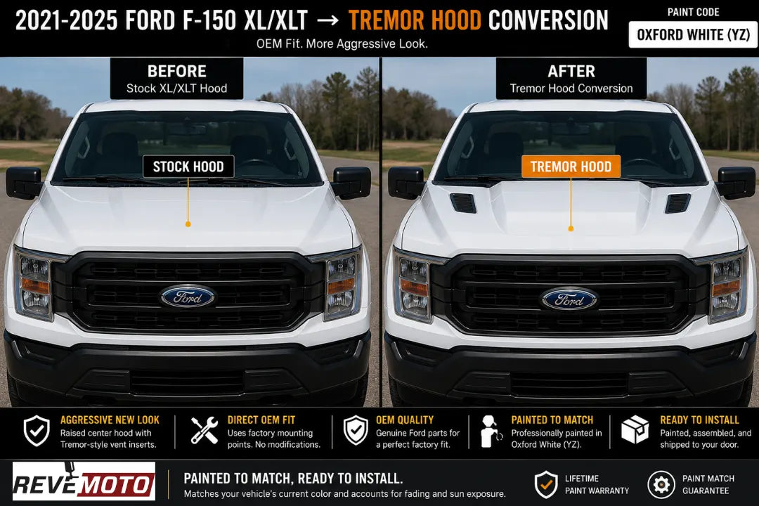 2021-2025 Ford F-150 XL/XLT to Tremor Hood Conversion | Painted to Match, Ready to Install 