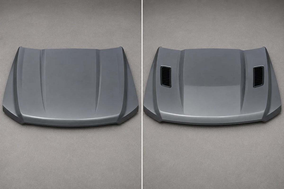 2021-2025 Ford F-150 XL/XLT to Tremor Hood Conversion | Painted to Match, Ready to Install - Before and After Image