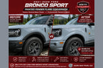2022-2025 Ford Bronco Raptor Painted Fender Flare Conversion (OEM | Set of 4) | Painted to Match, Ready to Install - Azure Gray Pearl (G4) Before and After Image