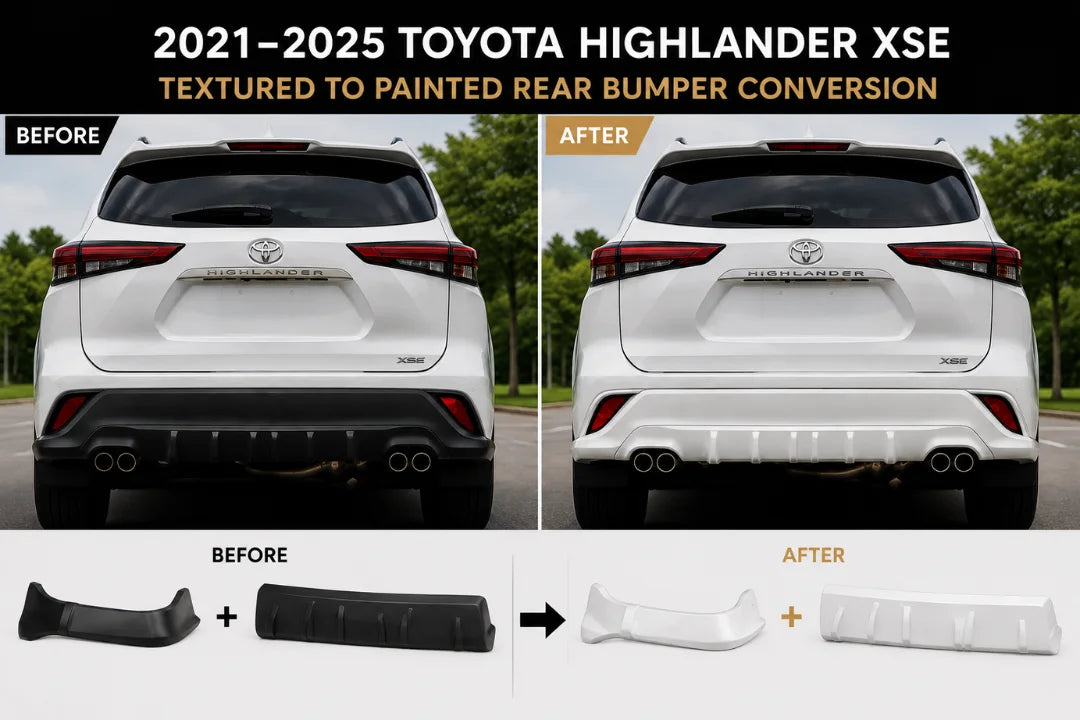 2021–2025 Toyota Highlander XSE Textured to Painted Rear Bumper Conversion