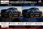 2022-2023 Ford F-150 : Painted Fender Flare Conversion (Pocket Flares | Set of 4) | Painted to Match, Ready to Install - Antimatter Blue Metallic (HX)