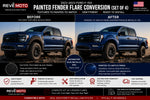 2022-2023 Ford F-150 : Painted Fender Flare Conversion (Pocket Flares | Set of 4) | Painted to Match, Ready to Install - Antimatter Blue Metallic (HX)