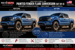 2022-2023 Ford F-150 : Painted Fender Flare Conversion (Pocket Flares | Set of 4) | Painted to Match, Ready to Install - Blue Jeans Metallic (N1)