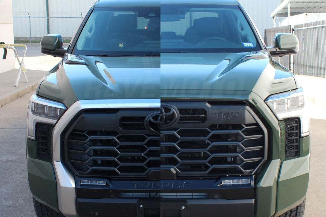 2022-2025 Toyota Tundra Chrome Delete Conversion Kit Grille Molding Before & After Photo