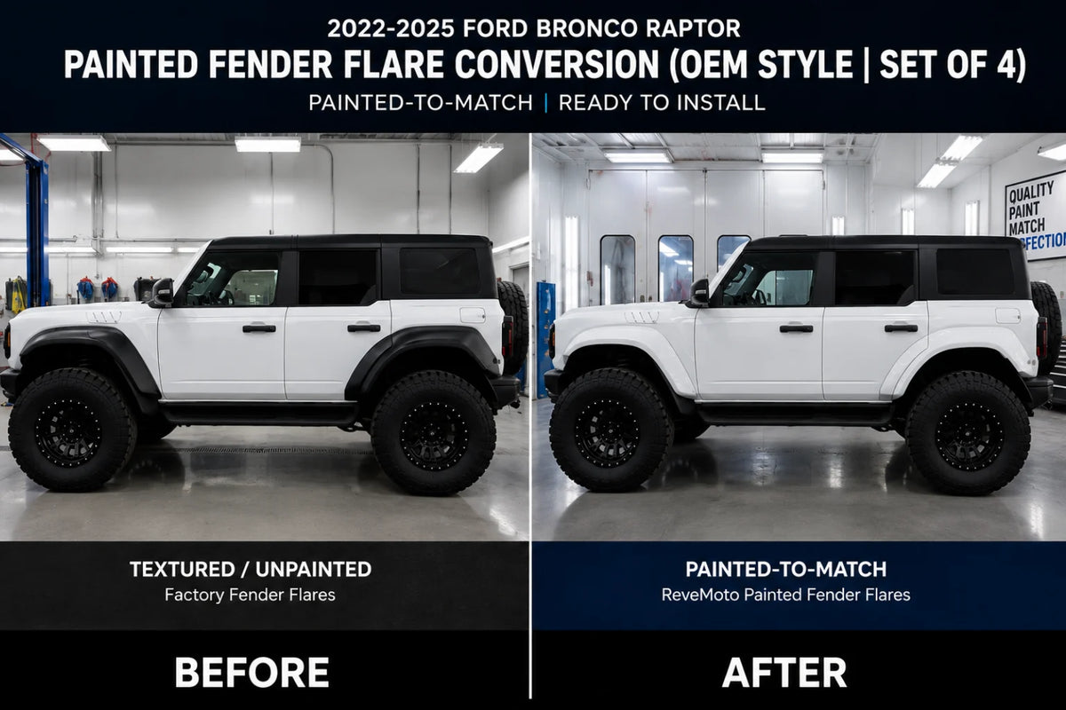 2022-2025 Ford Bronco Raptor Painted Fender Flare Conversion (OEM Style | Set of 4) | Painted to Match, Ready to Install