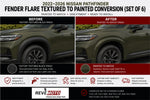 2022-2026 Nissan Pathfinder Painted Fender Flare Conversion (Set of 6) | OEM-Style Body Color Wheel Arch Trim | Painted to Match | ReveMoto - Before and After Image