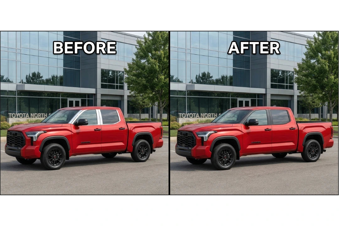 2022–2025 Toyota Tundra Window Molding Chrome Delete (OEM) | Black Textured Trim