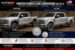 2023-2024 Ford F-250 Painted Fender Flare Conversion (OEM | Set of 4) | Painted to Match, Ready to Install - Iconic Silver (JS)