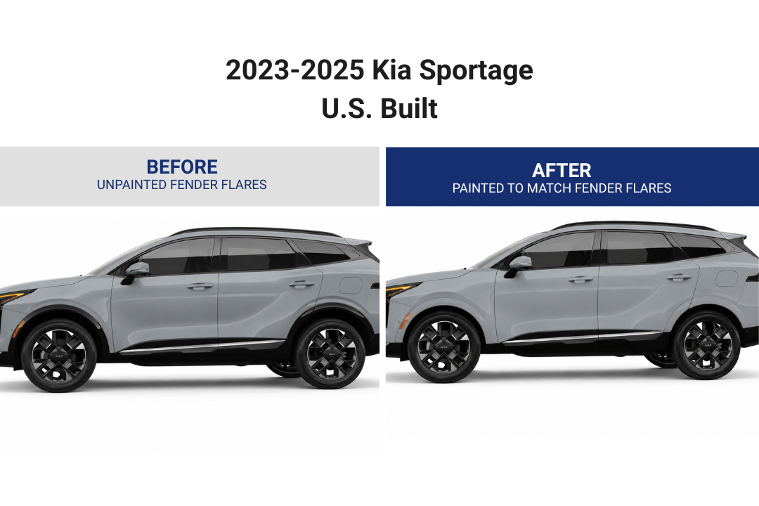 2023-2025 Kia Sportage Fender Flares Painted (US Built | Set of 4) Complete Kit, Front and Rear