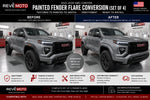 2023-2025 GMC Canyon Painted Fender Flare Painted (OEM; Set of 4) | Painted to Match, Ready to Install - Before and After Image - Sharkskin Metallic (WA130H)