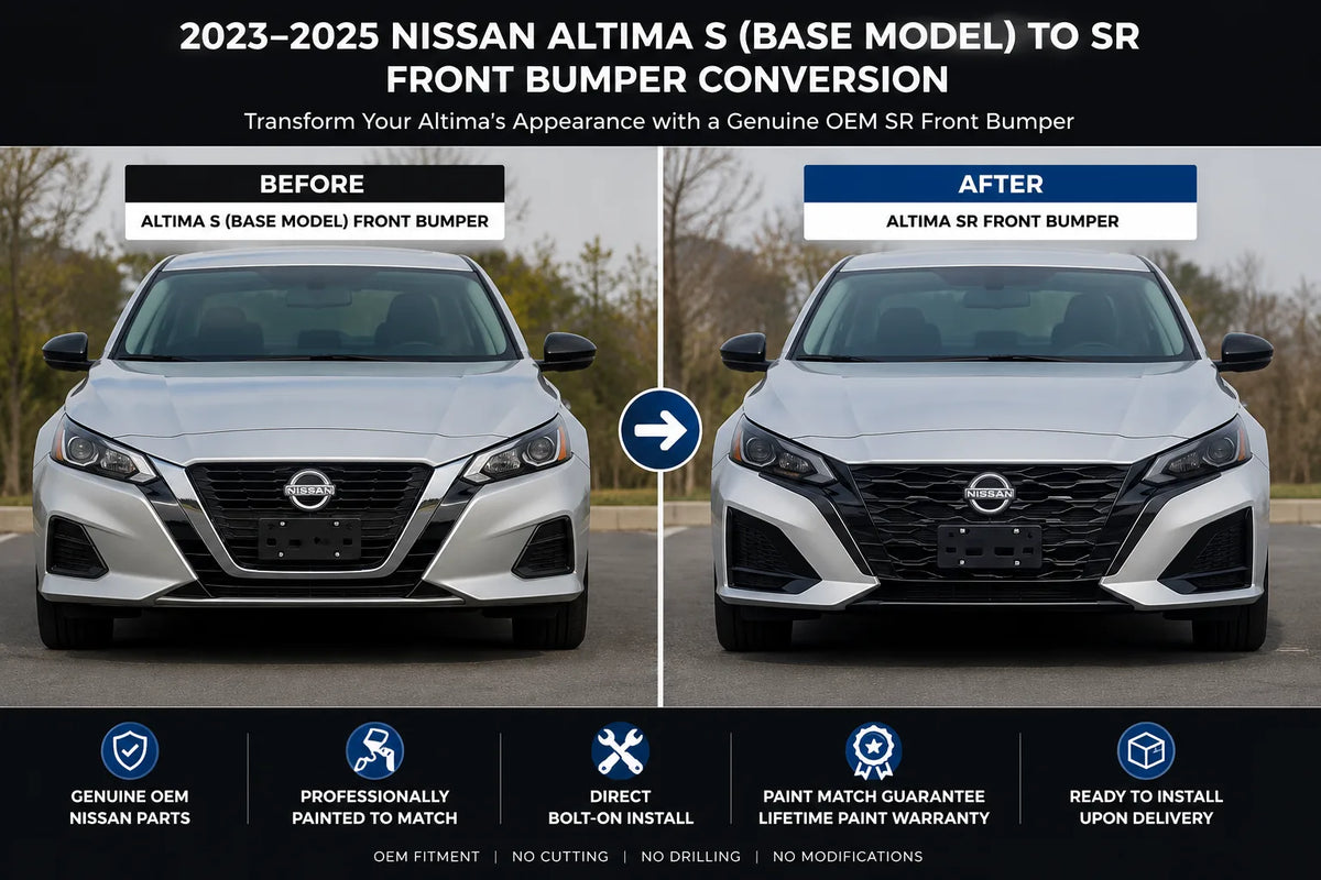 2023-2025 Nissan Altima S (Base Model) to SR Front Bumper Conversion Kit | Painted to Match, Ready to Install