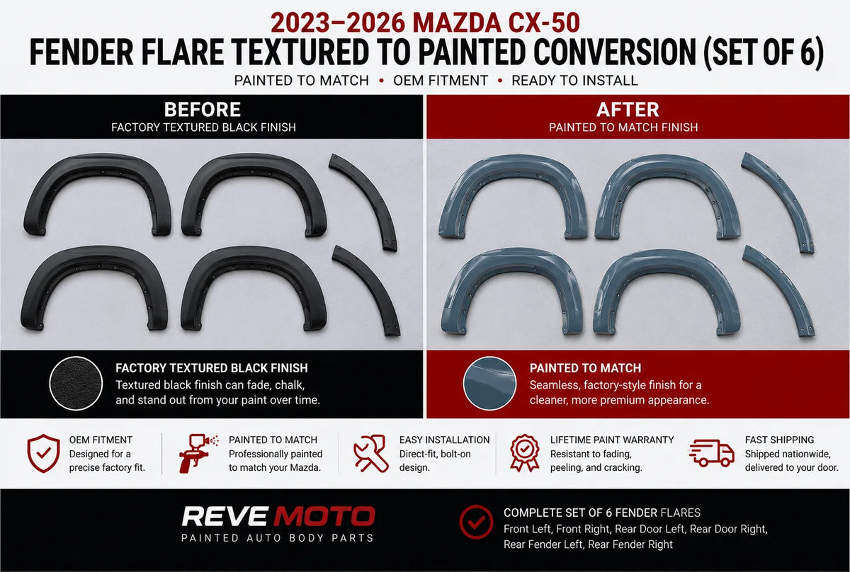 2023-2026 Mazda CX-50 Fender Flare Textured to Painted Conversion (Set of 6) 