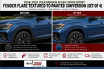 2024-2026 Volkswagen Atlas Cross Sport : Painted Fender Flare Conversion (OEM; Set of 4) | Painted to Match, Ready to Install