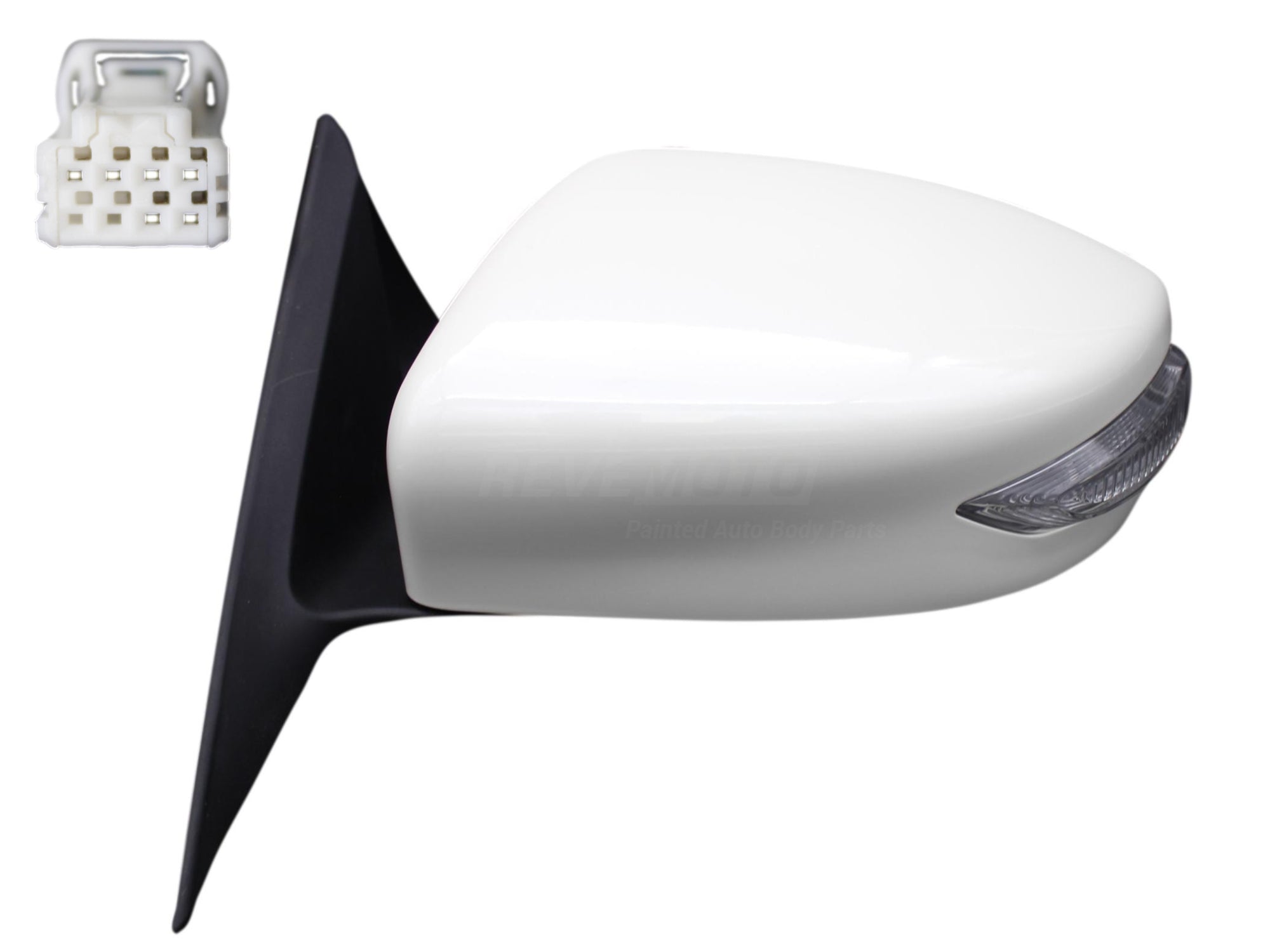 20590 - 2013-2018 Nissan Altima Side View Mirror Painted Left, Driver-Side White Pearl (QAB) 963023TH3A NI1320225