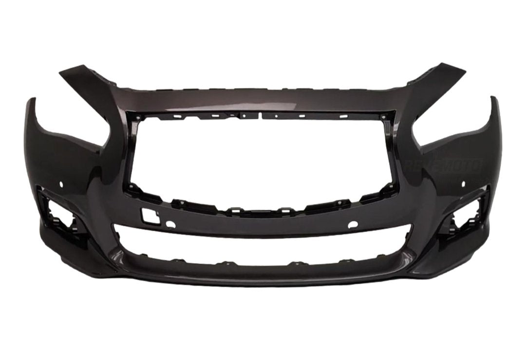 Painted Front Bumper Cover for 2014-2017 Infiniti Q50 (Base) Brown Metallic, Chestnut Brown Metallic (CAN) 620224HC0H IN100025