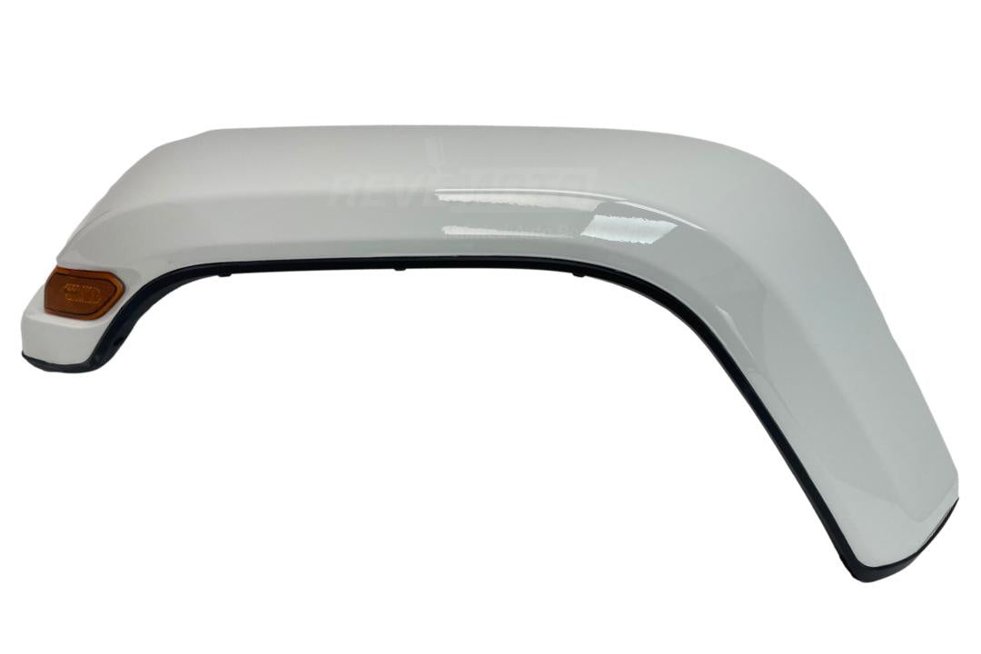 22873A Painted Front Fender Flare for 2018-2023 Jeep Wrangler (WITH: LED Lamps | Driver-Side) Bright White (PW7) 6AD67TZZAH