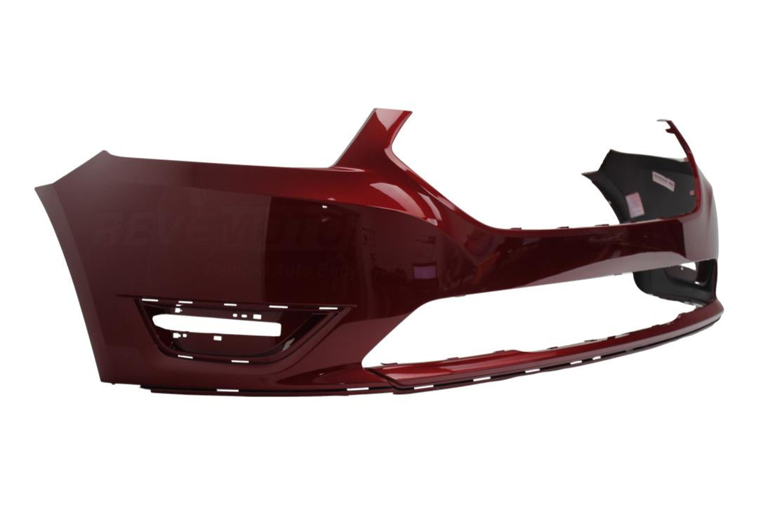 2013-2019 Ford Taurus Front Bumper Painted Ruby Red Metallic (RR) | WITHOUT: Auto Park System DG1Z17D957AAPTM FO1000666 Side