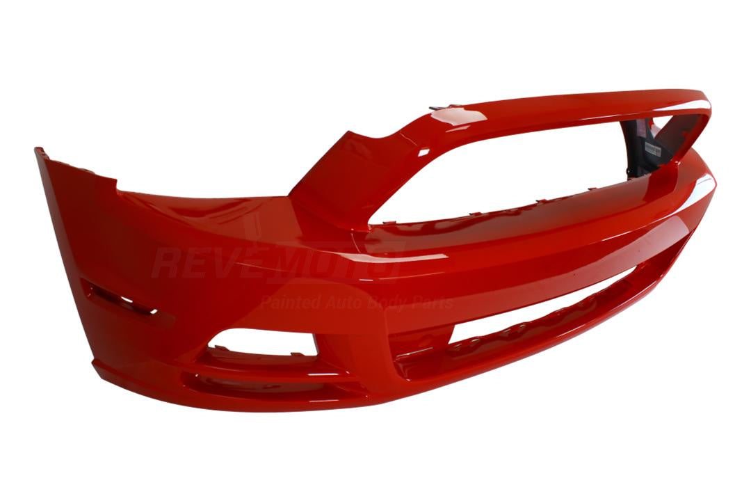  2013-2014 Ford Mustang Front Bumper Painted Race Red (PQ) Fits All Models (Except Shelby GT500) DR3Z17D957ABPTM Side View