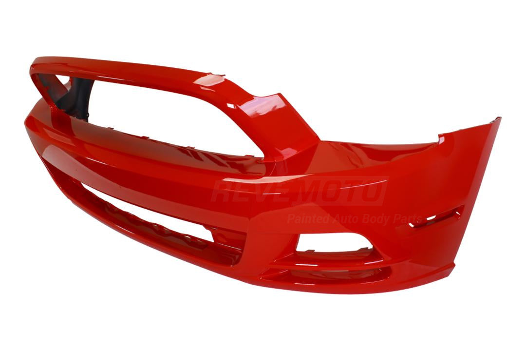  2013-2014 Ford Mustang Front Bumper Painted Race Red (PQ) Fits All Models (Except Shelby GT500) DR3Z17D957ABPTM Side View