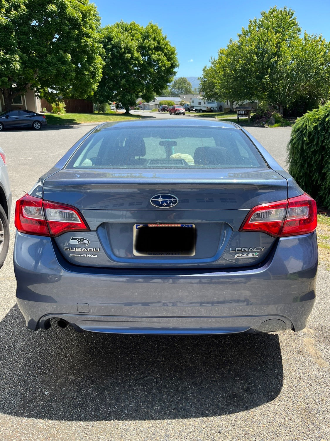 2015-2017 Subaru Legacy Rear Bumper Painted (WITHOUT: Park Assist Sensor Holes)_Twilight Blue Metallic (H1Q) _57704AL10B_ SU1100174
