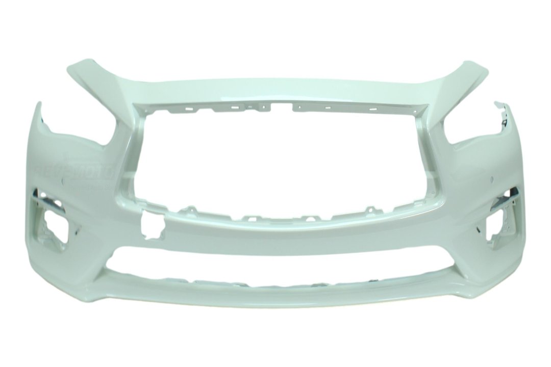 Painted Front Bumper Cover for 2018-2023 Infiniti Q50 (WITHOUT: Sport) White Pearl (QAB) 620226HH1H IN1000285