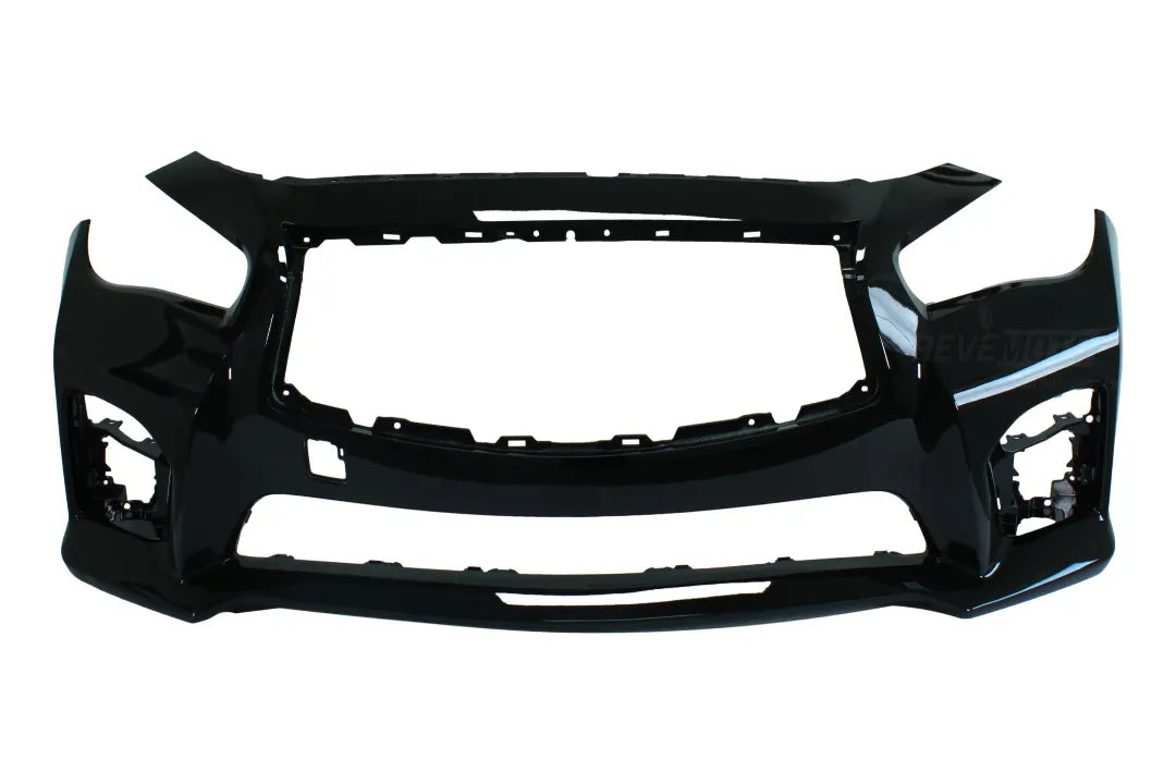 2014-2017 Infiniti Q50 to 2016-2017 Infiniti Q50s Painted Front Bumper Conversion Kit Black Obsidian (KH3) 620224HD0H ReveMoto Painted Auto Parts Replacement