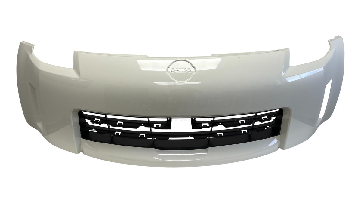 25627 - 2006-2009 Nissan 350Z Front Bumper Painted (w/o Nismo) Glacier Pearl (QX1) FBM22CF40H NI1000234