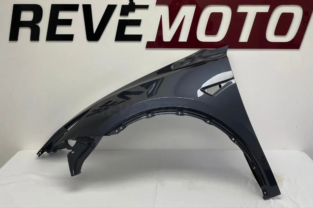 26120 - 2020-2023 Tesla Model Y Fender Painted (OEM) For Option Code BY00 and BY01 Left, Driver-Side Steel Gray Metallic/Midnight Silver Pearl (PMNG) 1493451E0B