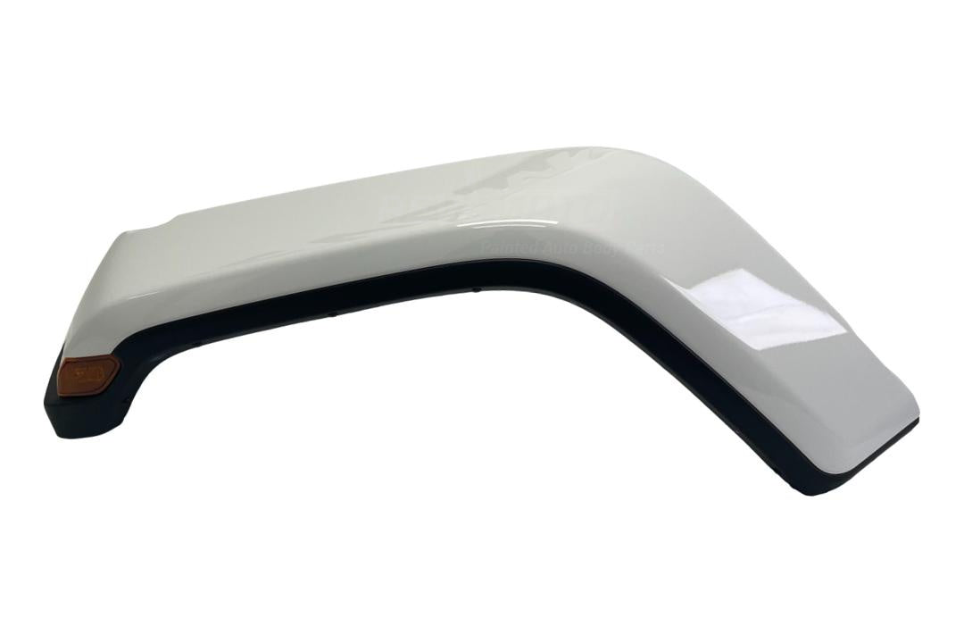 26263 - 2018-2023 Jeep Wrangler Front Fender Flare Painted (All-Terrain Tires; WITH: LED Lamps | Driver-Side) Bright White (PW7) 6CE67TZZAH