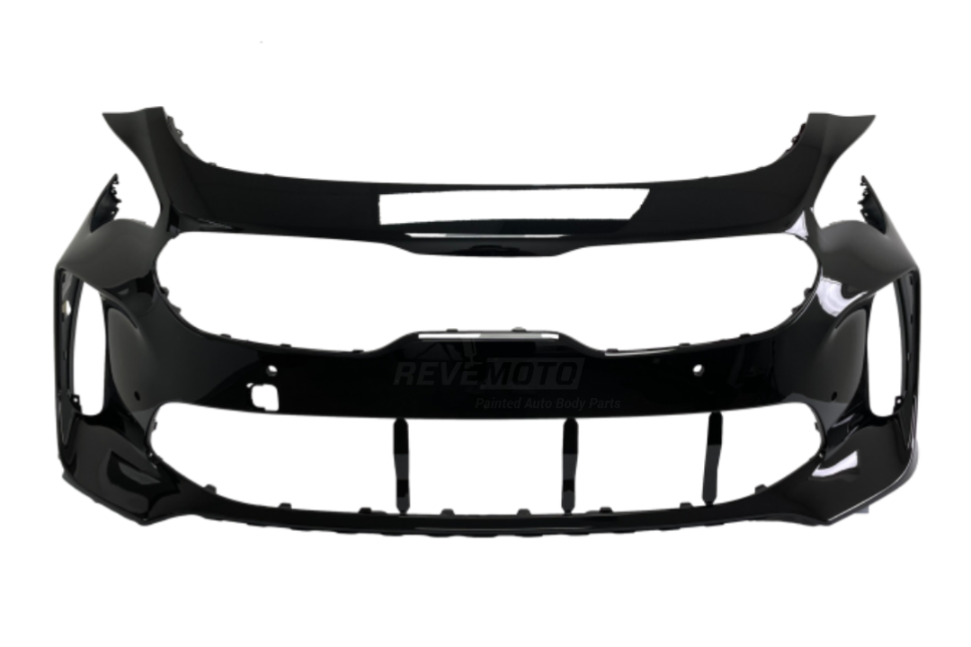 28156A - 2018-2021 Kia Stinger Front Bumper Painted (GT Models) Aurora Black Pearl (ABP) 86510J5650