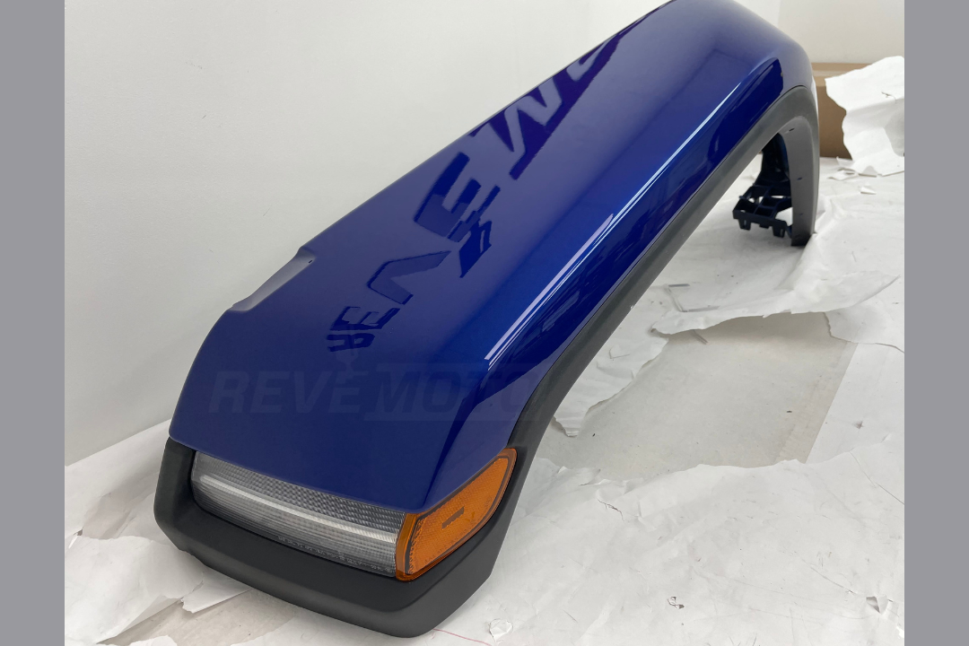 28587 Painted Front Fender Flare for 2018-2023 Jeep Wrangler (All-Terrain Tires; WITH: LED Lamps | Driver-Side) Ocean Blue Metallic (PBM) 6CE67TZZAH