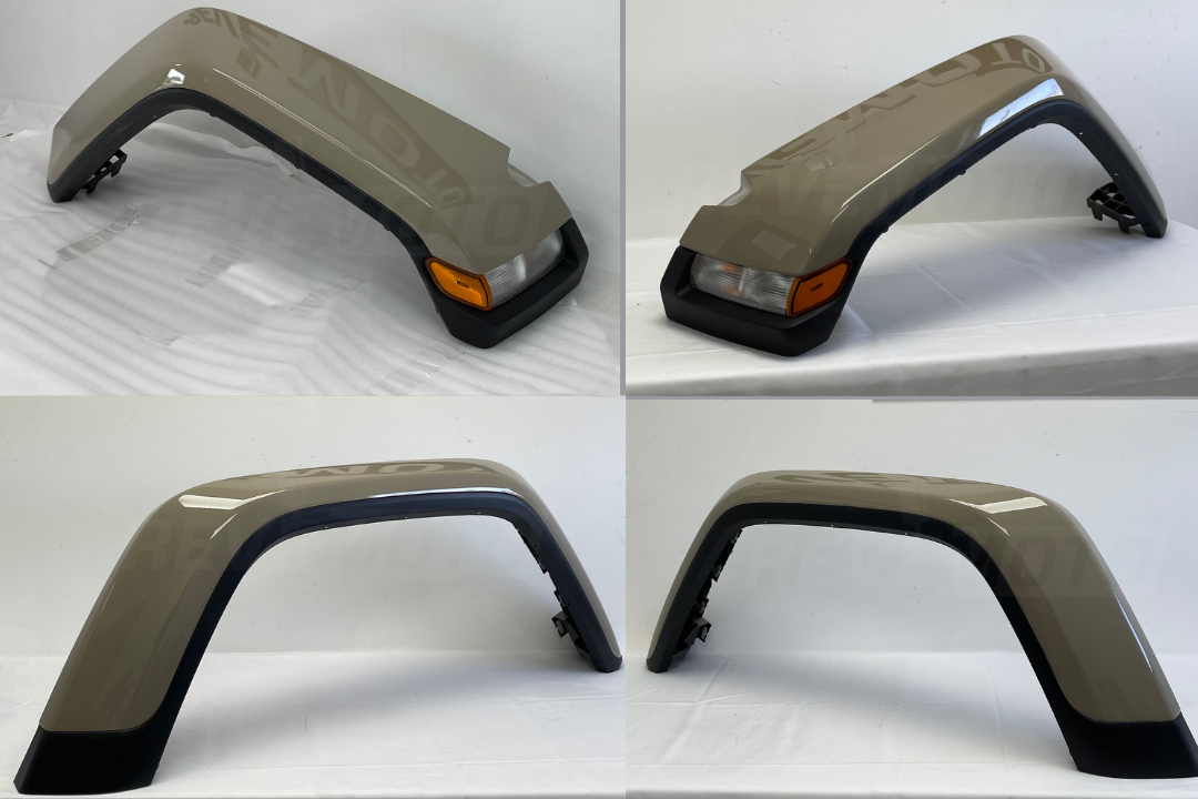 28727 - 2020-2023 Jeep Gladiator Front Fender Flare Painted (OEM | Off-Road Tires - WITHOUT LED Lamps) Set of 4 Gobi (PUA) 6CE70RXFAG 68585412AA 