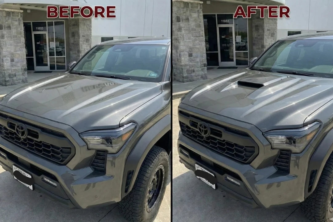 Before and After 2024-2026 Tacoma Hood Conversion 