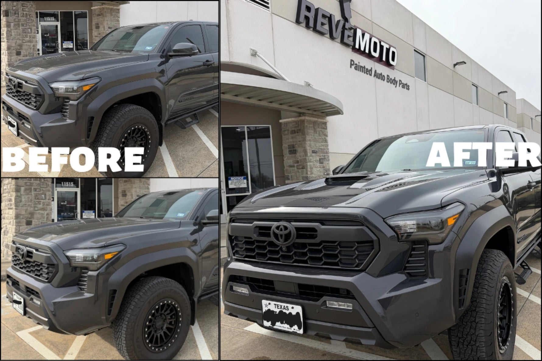 Before and After 2024-2026 Tacoma Hood Conversion