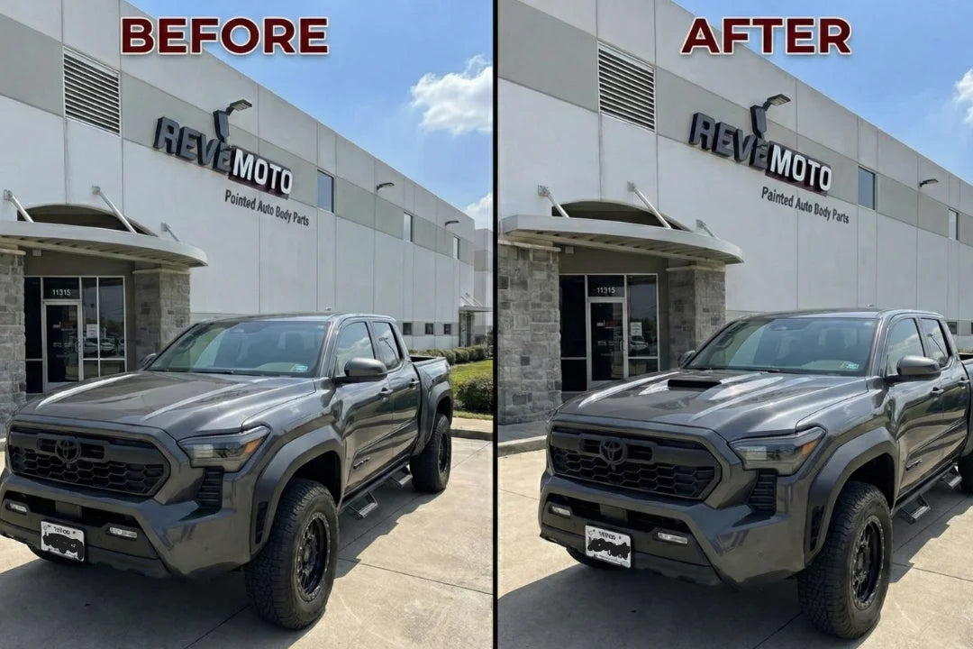 Before and After 2024-2026 Tacoma Hood Conversion