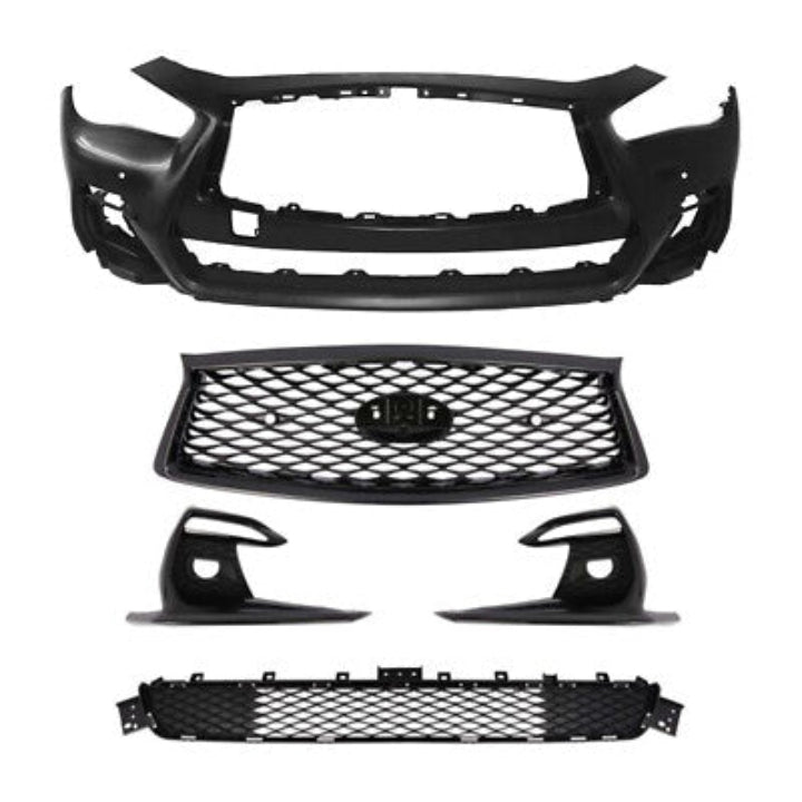 Infiniti Q50 2014–2017 to 2018+ Sport Front Bumper with Tech Assist Conversion Kit