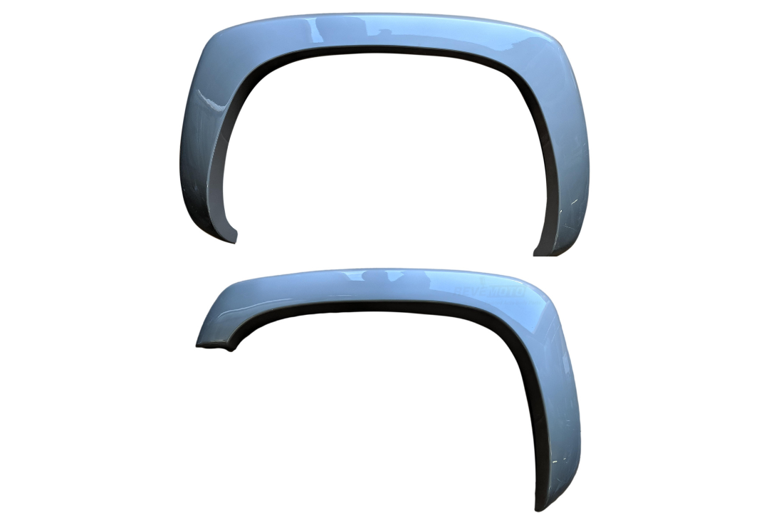 2001-2007 Chevrolet Silverado Fender Flare Painted (3500 | Set of 4 | Rivet Style) Silver Birch Metallic (WA926L) PB4103 ReveMoto Replacement Painted Auto Parts