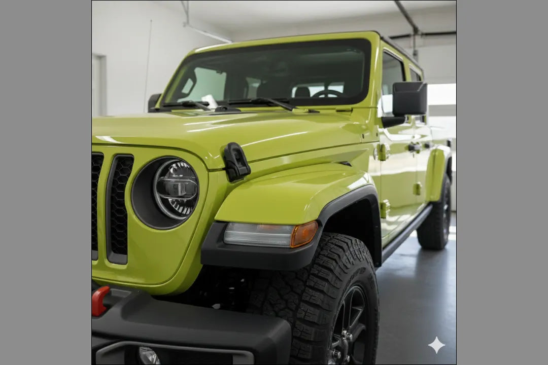 Painted Front Fender Flare for 2020-2025 Jeep Gladiator (Left; Driver-Side) High Velocity Yellow (PJF) 
 6CE67TZZAH 